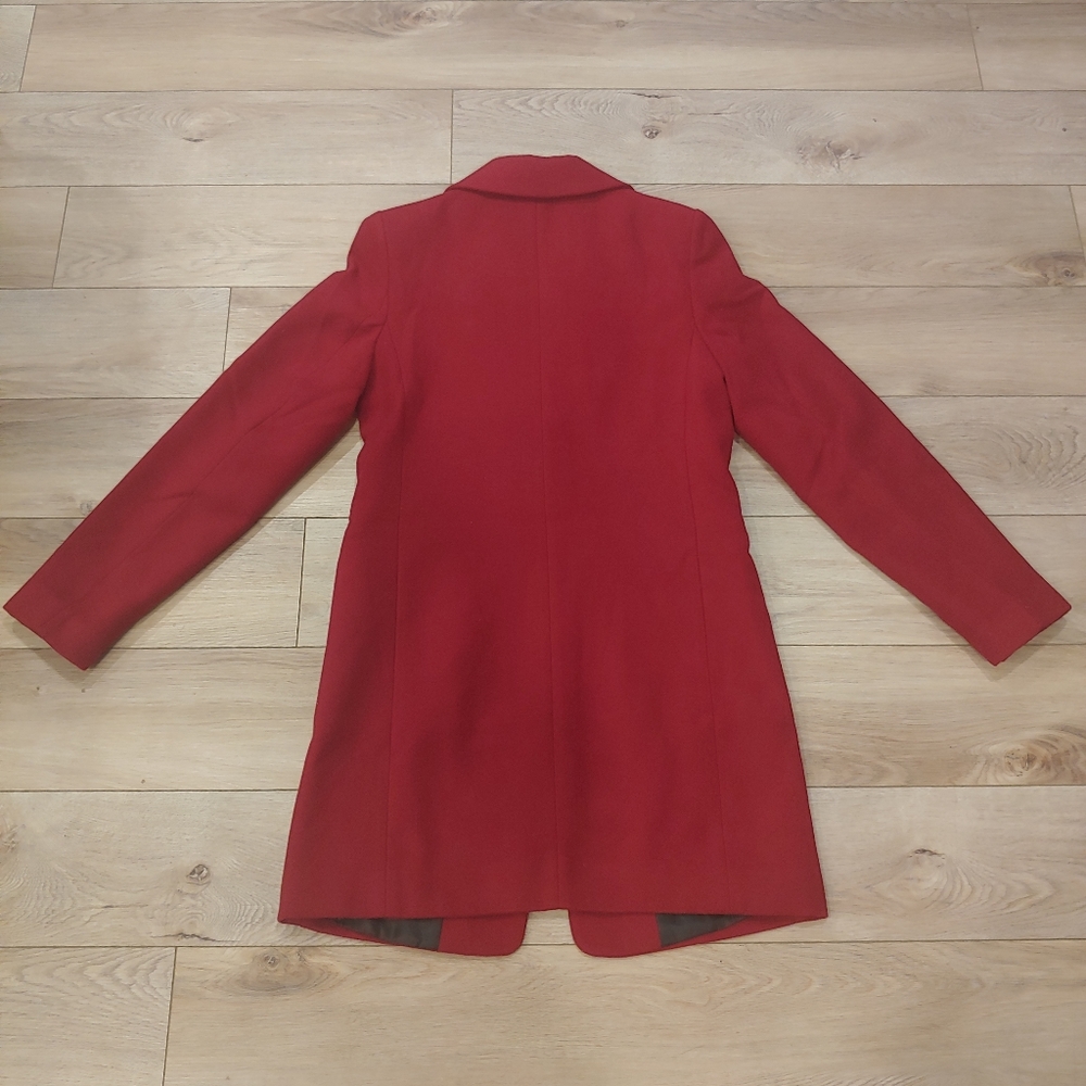 ASOS burgundy wool overcoat // size 0 - Picture 3 of 9